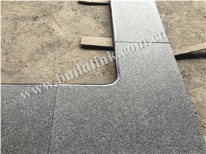 China Black Basalt, G684 Flamed + Polished Bullnose Edging Swimming Pool Tiles, G684 Black Basalt,Raven Black,Black Pearl Pool Coping