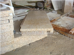 G682 Golden Sun Bushhammered L-Shape Pool Coping Tiles ,Rusty Yellow, Honey Jasper Bushhammered Rebated Pool Coping Tiles