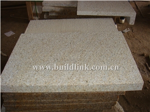 G682 Golden Sun Bushhammered Pool Coping Tiles ,Rusty Yellow, Honey Jasper Bushhammered Rebated Pool Coping Pavers