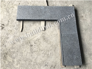 G684 Black Basalt Flamed + Polished Bullnose Edging Swimming Pool Tiles, G684 Black Basalt,Raven Black,Black Pearl Pool Coping