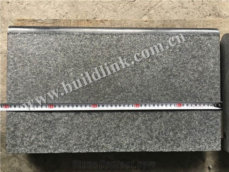 G684 Black Basalt Flamed + Polished Curved Bullnose Edging Swimming Pool Tiles, G684 Black Basalt,Raven Black,Black Pearl Pool Coping