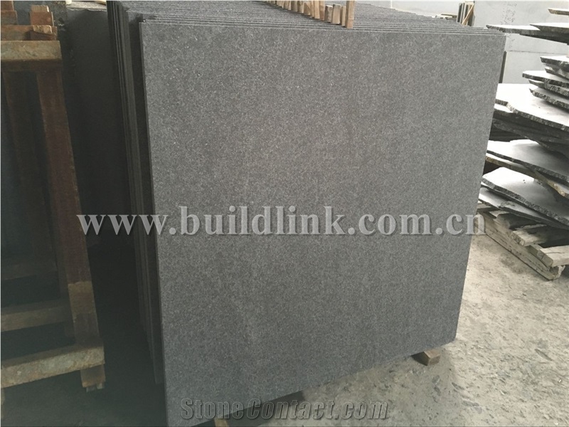 G684 Black Basalt Flamed Tiles, Black Basalt, Raven Black, Black Pearl Flamed Walling & Flooring Tiles
