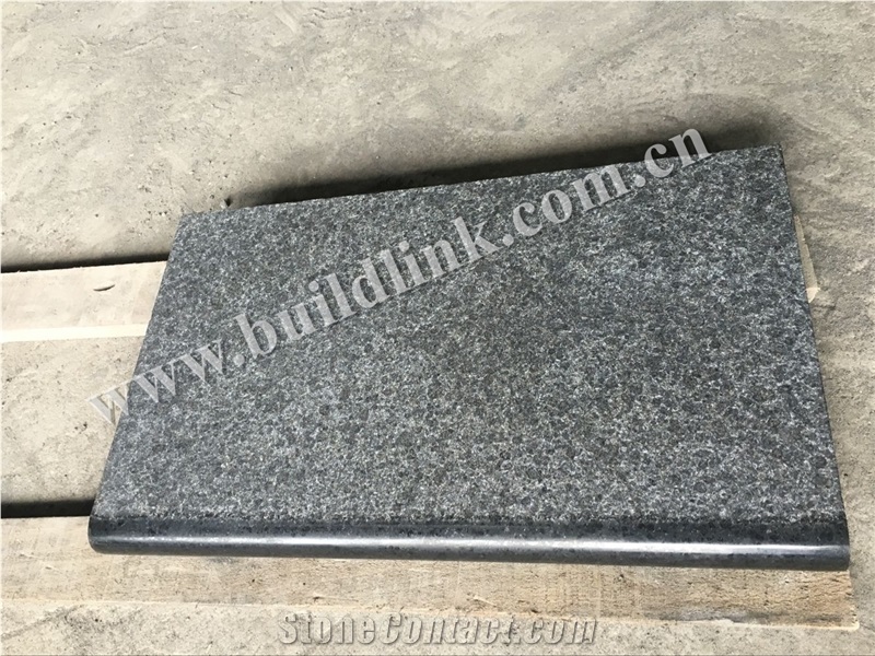 G684 Flamed + Polished Bullnose Edging Swimming Pool Tiles, G684 Black Basalt,Raven Black,Black Pearl Pool Coping