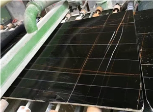 Noir Aziza Black Gold Marble Polished Slabs & Tiles