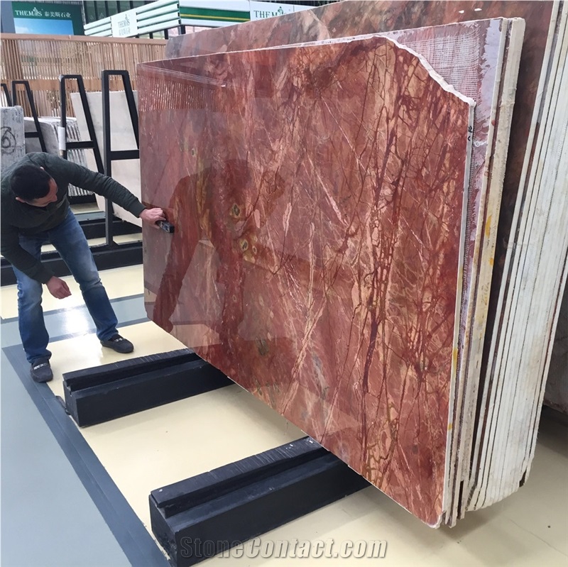 Rosso Damasco Luxury Marble, Rosa Damascus, Numidian Red Marble Polished Slabs & Tiles