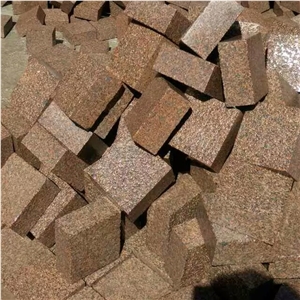 New G352 Red Granite Zanhuang Dark Red Granite Bushhammered Surface Fine Picked Cube Stones for Paving