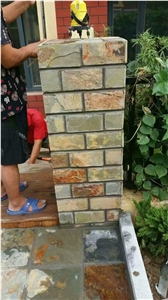 Rusty Colorful Brown Slate Tiles Pattern Slabs for Outdoor Garden Paving Low Prices