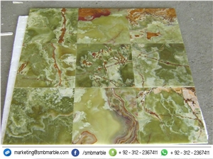 Multi Green Onyx Tiles, 70% Dark Green Onyx and 30% Brown Onyx Multi Green Onyx Tiles, 70% Dark Green Onyx and 30% Brown Onyx