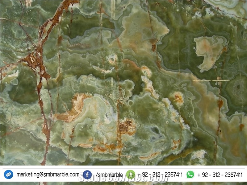 Multi Green Onyx Tiles, 70% Dark Green Onyx and 30% Brown Onyx