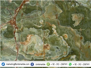 Multi Green Onyx Tiles, 70% Dark Green Onyx and 30% Brown Onyx