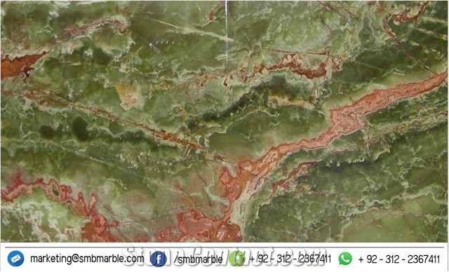 Multi Green Onyx Tiles, 70% Dark Green Onyx and 30% Brown Onyx