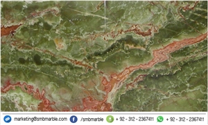 Multi Green Onyx Tiles, 70% Dark Green Onyx and 30% Brown Onyx