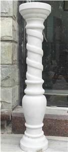 Hunan White Marble Pillar China White Marble Column Hunan White Marble Pillar China White Marble Column