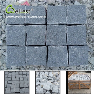 All Side Natural Sesame Black Granite Cube Paving Stone for Walkway