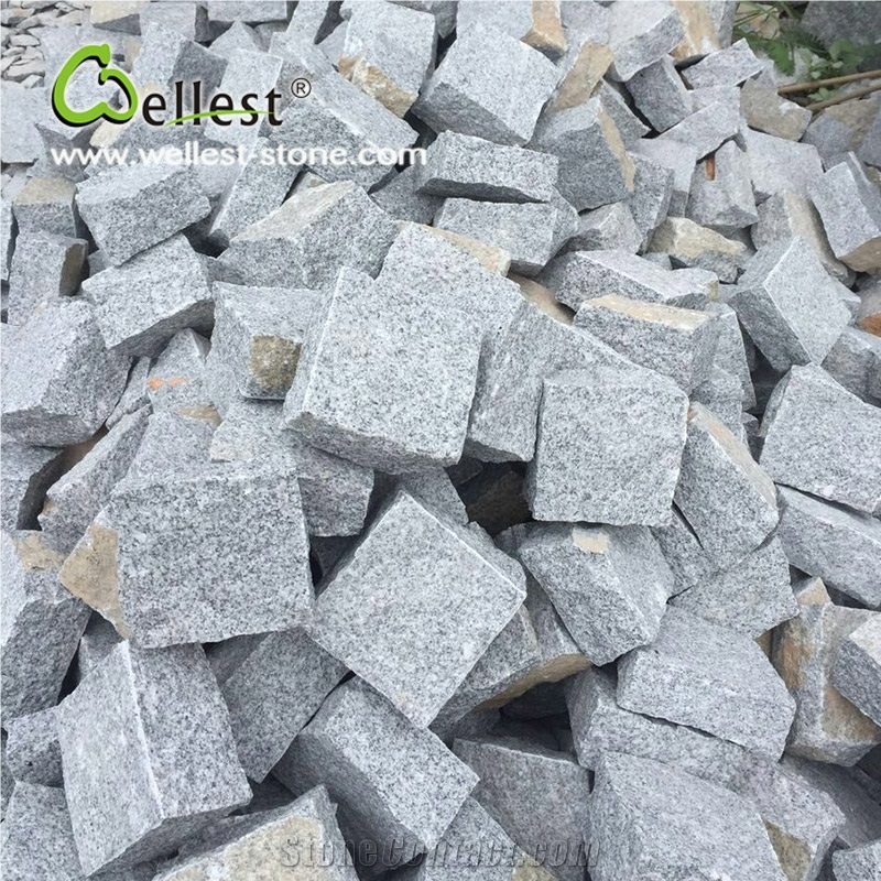 All Side Natural Sesame Black Granite Cube Paving Stone for Walkway