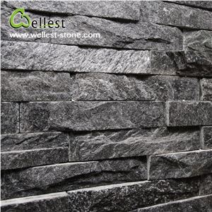 Black Quartzite Cultured Stone Honed Surface Bathroom Wall Tile