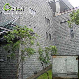 G612 Sesame Green Granite Mushroom Stone Wall Cladding