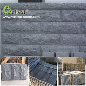 G654 Sesame Black Granite Mushroom Stone Wall Cladding