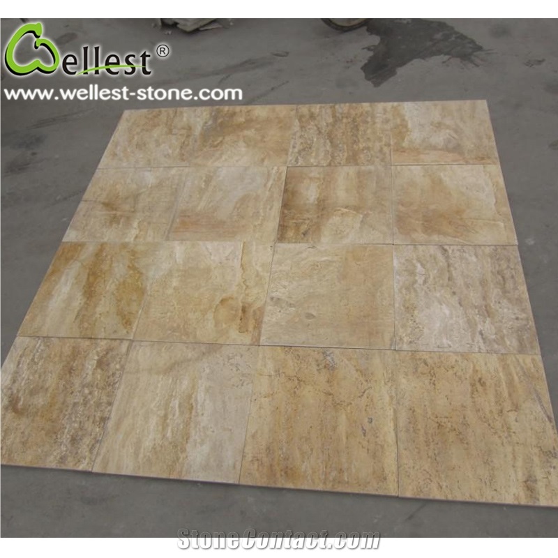 Honed Surface Bullnose Edge Beige Travertine Swimming Pool Coping Tile