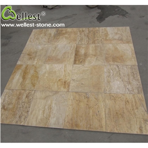 Honed Surface Bullnose Edge Beige Travertine Swimming Pool Coping Tile