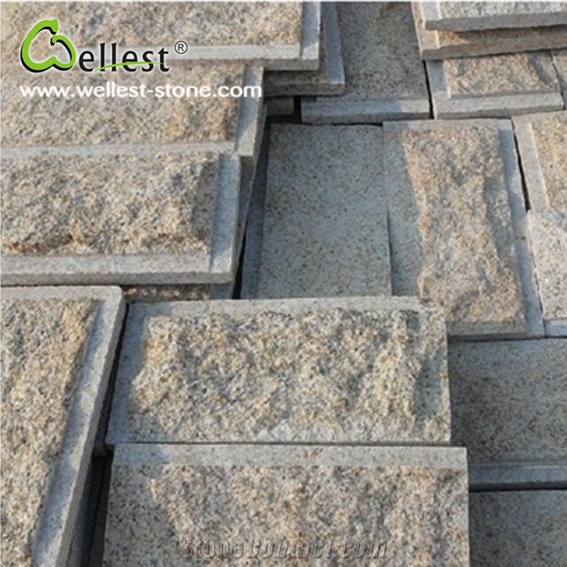 Hot Selling G682 Yellow Rusty Granite Grooved Edge Mushroom Stone for Wall Cladding