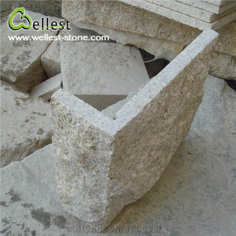 Hot Selling G682 Yellow Rusty Granite Grooved Edge Mushroom Stone for Wall Cladding