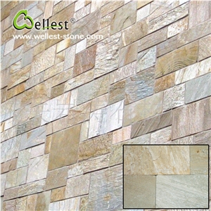 Hot Selling Yellow Wood Slate Flat Tile Pattern for Exterior Wall