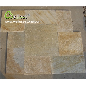 Hot Selling Yellow Wood Slate Flat Tile Pattern for Exterior Wall