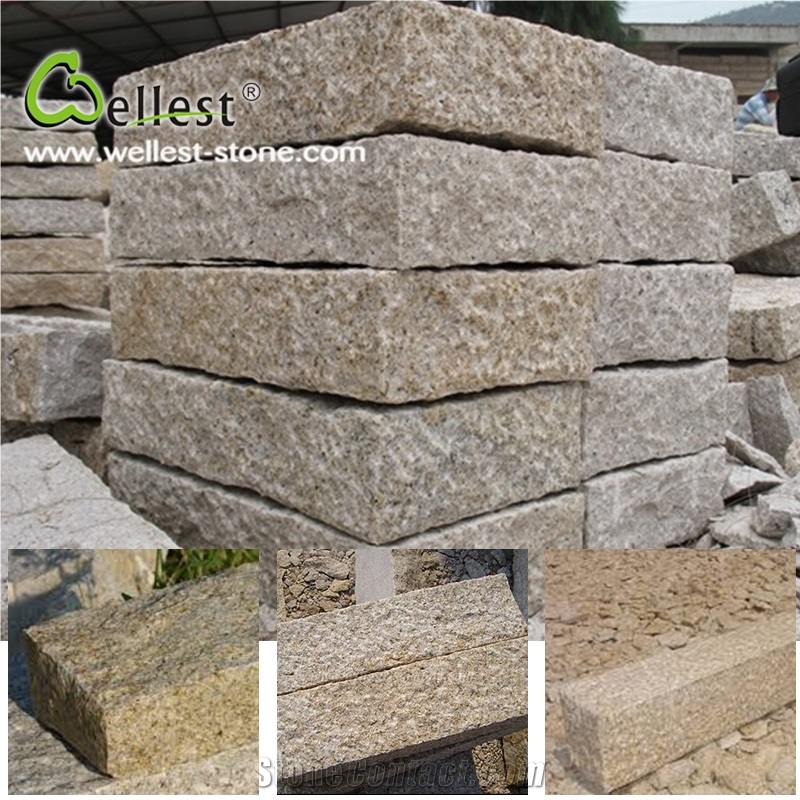 Natural G682 Sunset Gold Granite Curb Stone for Landscape