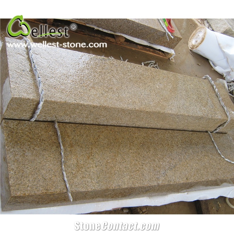 Natural G682 Sunset Gold Granite Curb Stone for Landscape