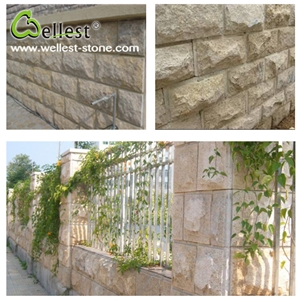 Natural G682 Sunset Gold Granite Mushroom Stone Wall Tile, Yellow Granite for Wall Cladding