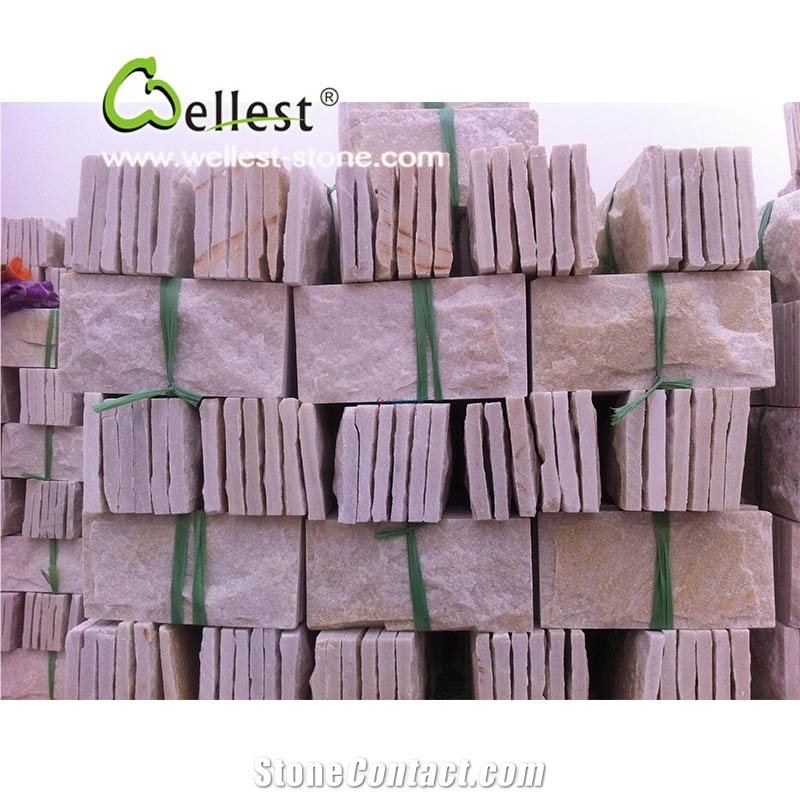 Pink Color Quartzite Mushroom Stone for Exterior Wall Cladding Tile