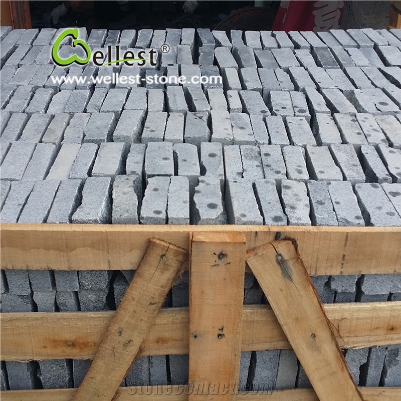 Rocky Ice Price G654 Granite Cube Stone / Cobble Walkway Paving Stone (10*10*5cm, Natural Split Face, Other Sawn Cut)