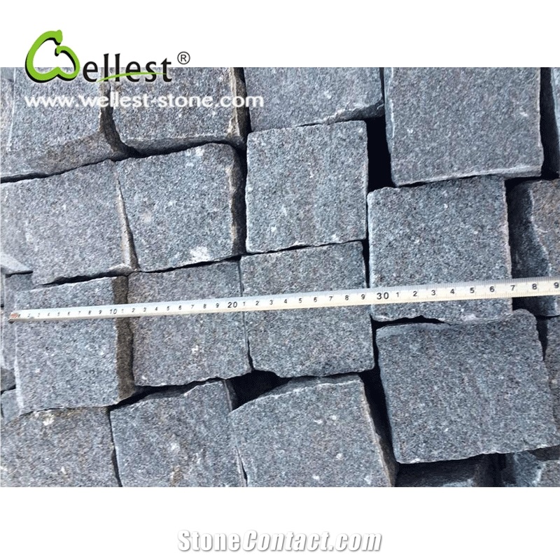 Split Surface Anti-Slip G603 Grey Granite Cobble Paving Stone for Walkway