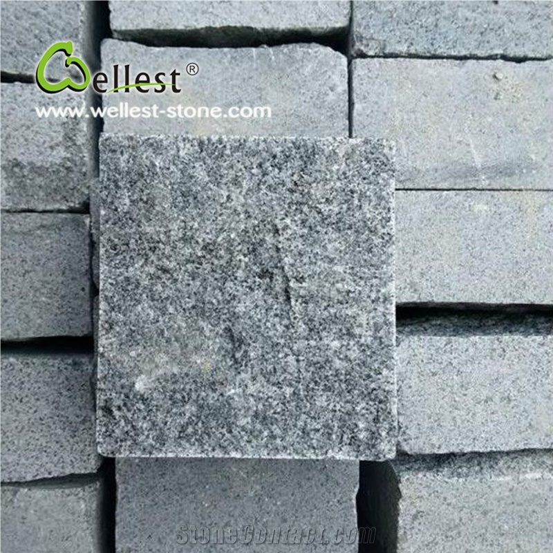 Split Surface Anti-Slip G603 Grey Granite Cobble Paving Stone for Walkway