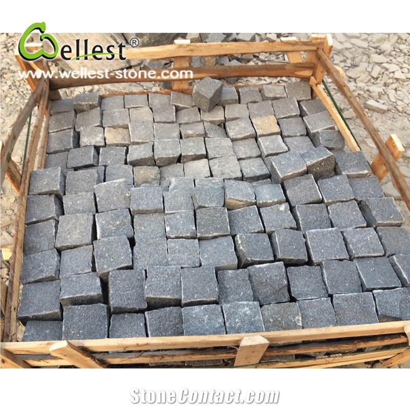 Split Surface Anti-Slip G603 Grey Granite Cobble Paving Stone for Walkway