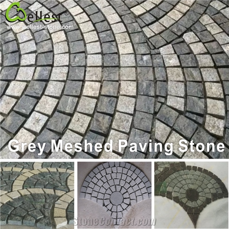 Split Surface Other Side Sawn-Cut G603 Grey Granite Cube Stone Cobble Paving Stone