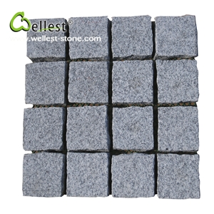 Split Surface Other Side Sawn-Cut G603 Grey Granite Cube Stone Cobble Paving Stone