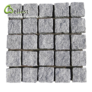 Split Surface Other Side Sawn-Cut G603 Grey Granite Cube Stone Cobble Paving Stone