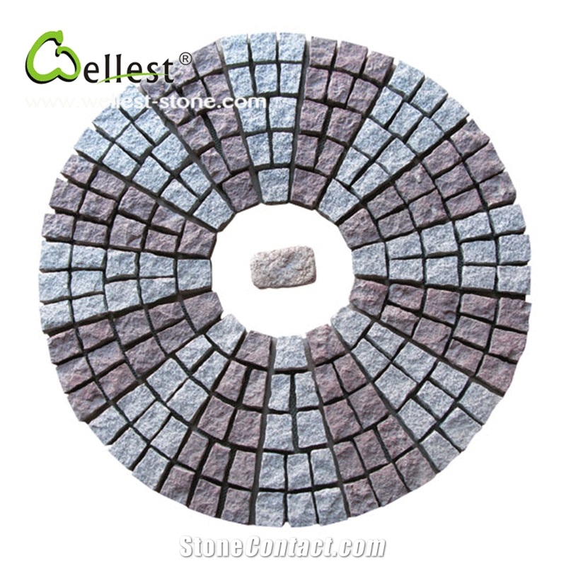 Split Surface Other Side Sawn-Cut G603 Grey Granite Cube Stone Cobble Paving Stone