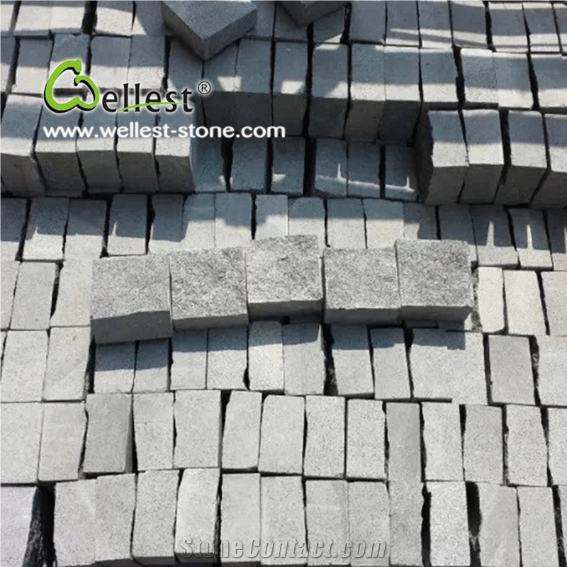 Wholesale Flamed Finished G603 Grey Granite Cube Stone Pavers for Garden Pathway