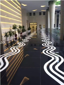 Nano Glass Black Crystallized Stone Slab for Floor Paving