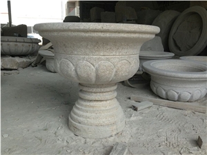Fargo G682 Yellow Granite Flower Pots, Sunset Gold Granite Flower Stand, Rusty Yellow Granite Exterior Flower Pots, Granite Outdoor Landscaping Planter Pots