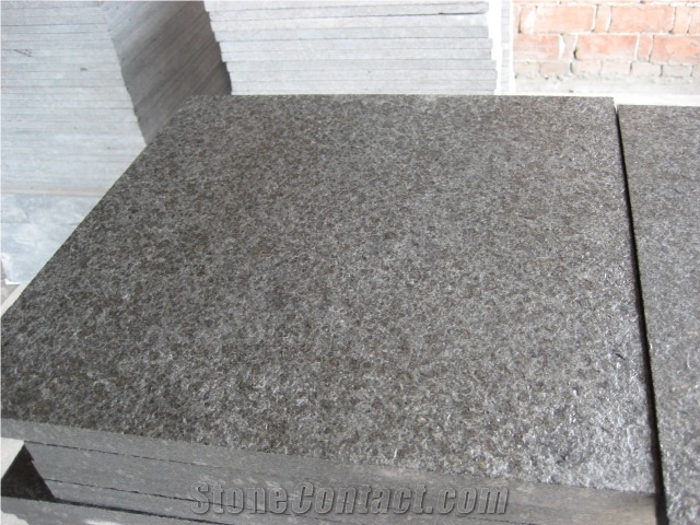 Fargo G684 Black Basalt Flamed Tiles, G684 Black Pearl Basalt Antique Surface Tiles, China Black Basalt Anti-Slipping Surface Tiles