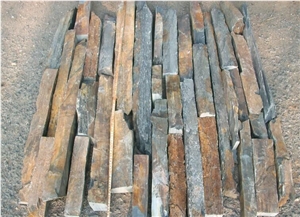 Fargo Multicolor Slate Loose Ledge Stone, Rust Slate Strips Stone, Rusty Slate Brick Stacked Stone, Multicolor Slate Loose Stacked Stone, Loose Fieldstone, Loose Wall Cladding Stone