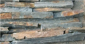 Fargo Multicolor Slate Loose Ledge Stone, Rust Slate Strips Stone, Rusty Slate Brick Stacked Stone, Multicolor Slate Loose Stacked Stone, Loose Fieldstone, Loose Cultured Stone Wall Cladding Stone