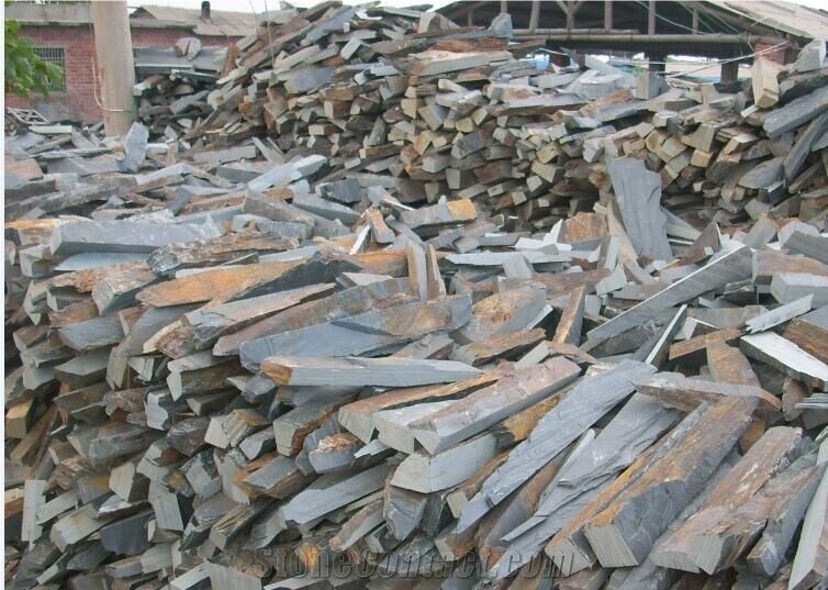 Fargo Multicolor Slate Loose Ledge Stone, Rust Slate Strips Stone, Rusty Slate Brick Stacked Stone, Multicolor Slate Loose Stacked Stone, Loose Fieldstone, Loose Wall Cladding Stone