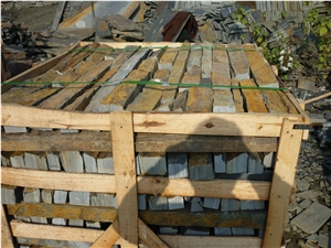 Fargo Multicolor Slate Loose Ledge Stone, Rust Slate Strips Stone, Rusty Slate Brick Stacked Stone, Multicolor Slate Loose Stacked Stone, Loose Fieldstone, Loose Wall Cladding Stone
