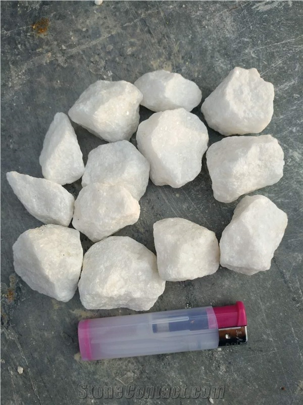 Fargo Snow White Marble Gravels, Pure White Aggregates, China White Stone Gravels, White Pebble Stone