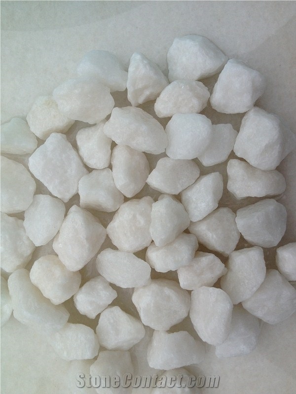 Fargo White Stone Aggregates, China Pure White Gravels, Snow White Marble Aggregates